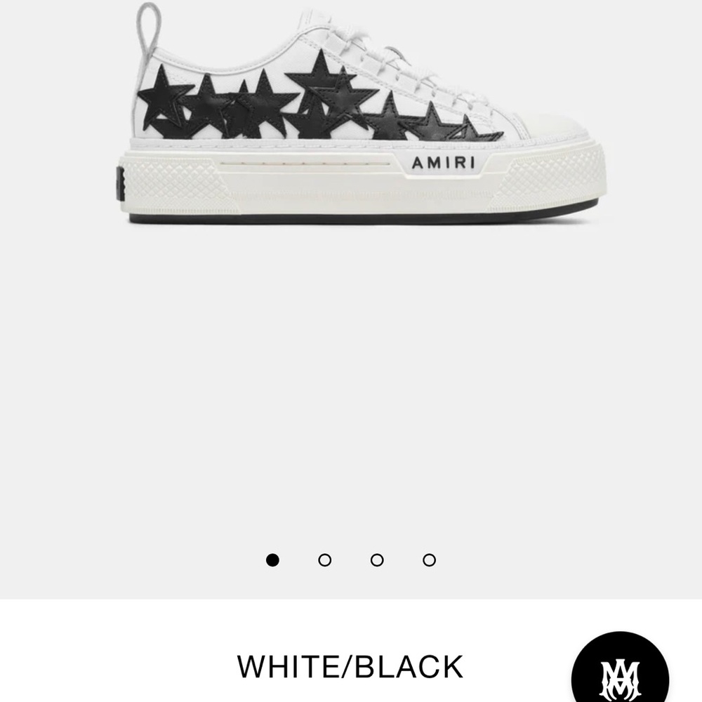 AMIRI White and Black Star Platform Sneakers